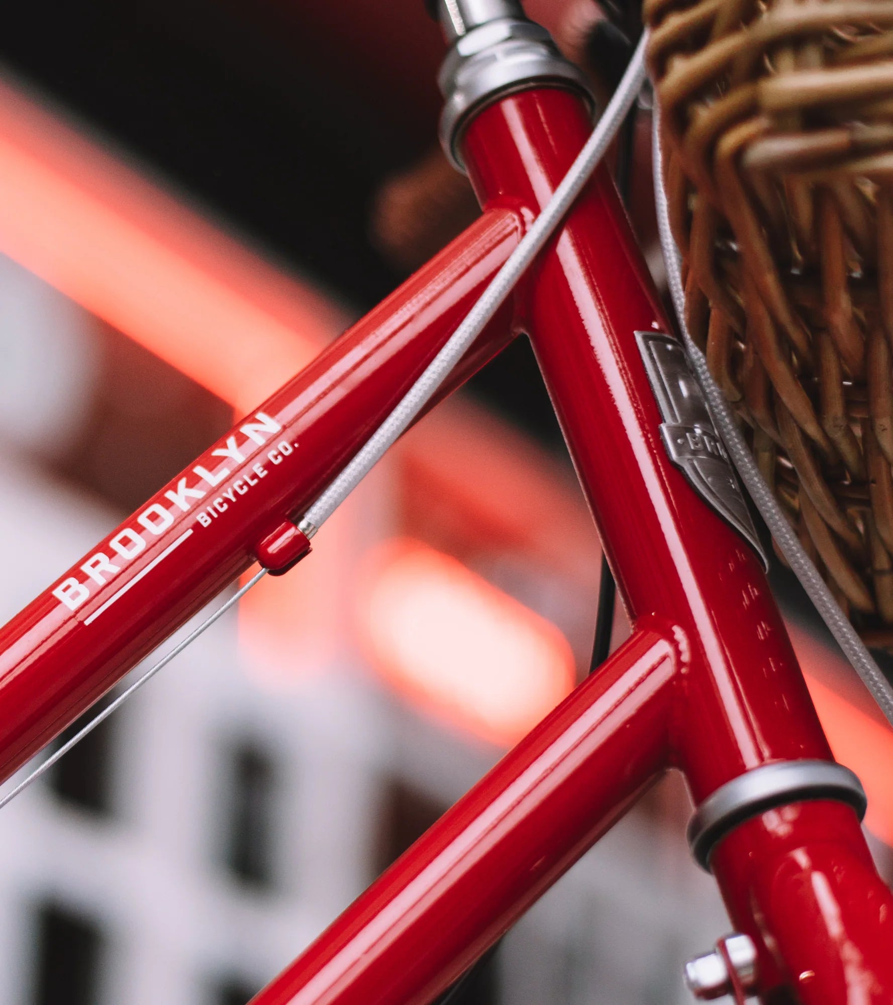 Close up of Cardinal Red Franklin/Willow frame