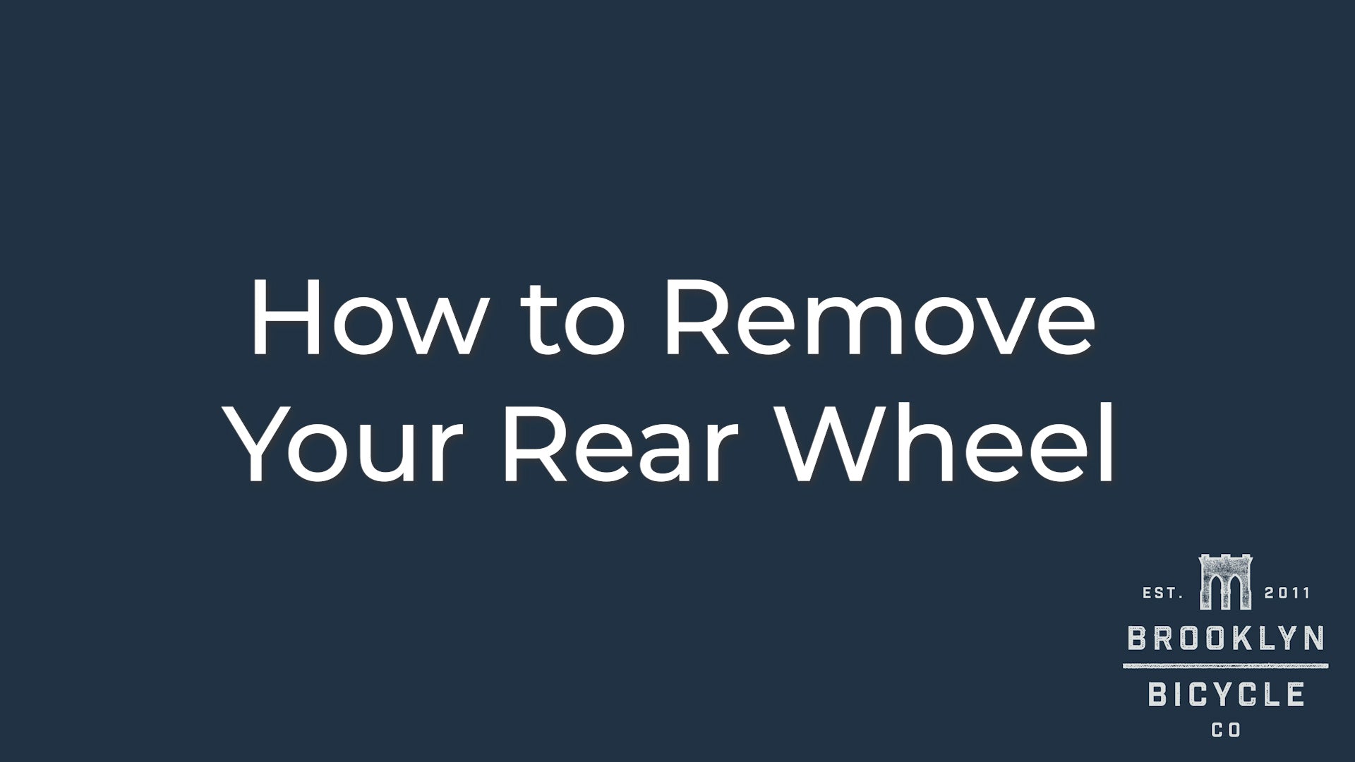 Video: How to Remove your Quick Release Rear Wheel