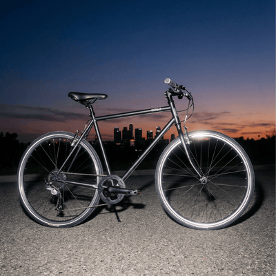 The Roebling hybrid bike against the skylineBrooklyn Roebling