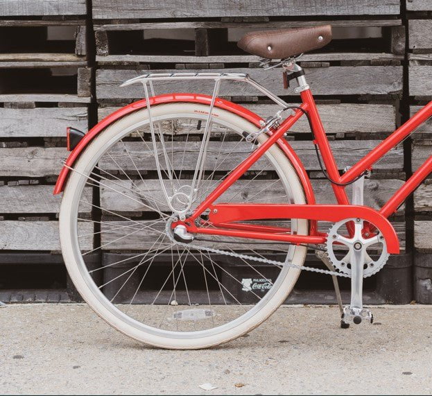 womens red bicycle XDSBIKE Nadine 7sp Women's Step-Through City Bike // Pink Coral STRONG DURABILITYThe premium high What is this California cowgirl