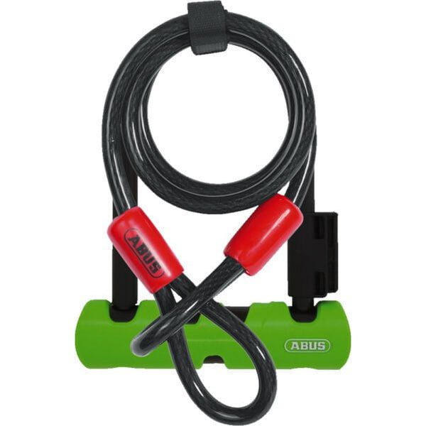 ABUS Ultra 410 Black/Green 7" U-Lock with Cobra Cable ABUS-410-CABLE-7
