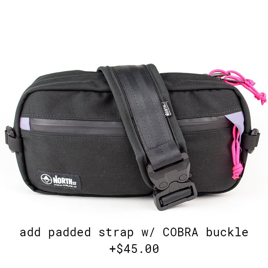 Eliot Crossbody Sling by North Street Bags Eliot Crossbody Sling by North Street Bags Black & Plum / Padded Fidlock Strap +$30 01018416+01031461