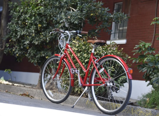 Red bicycle on the street