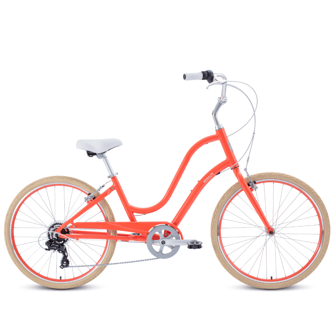 Brighton 7 Speed Cruiser Cruiser Bike | Brighton 7 Bike Gloss Coral 7D-CRU-GC-W