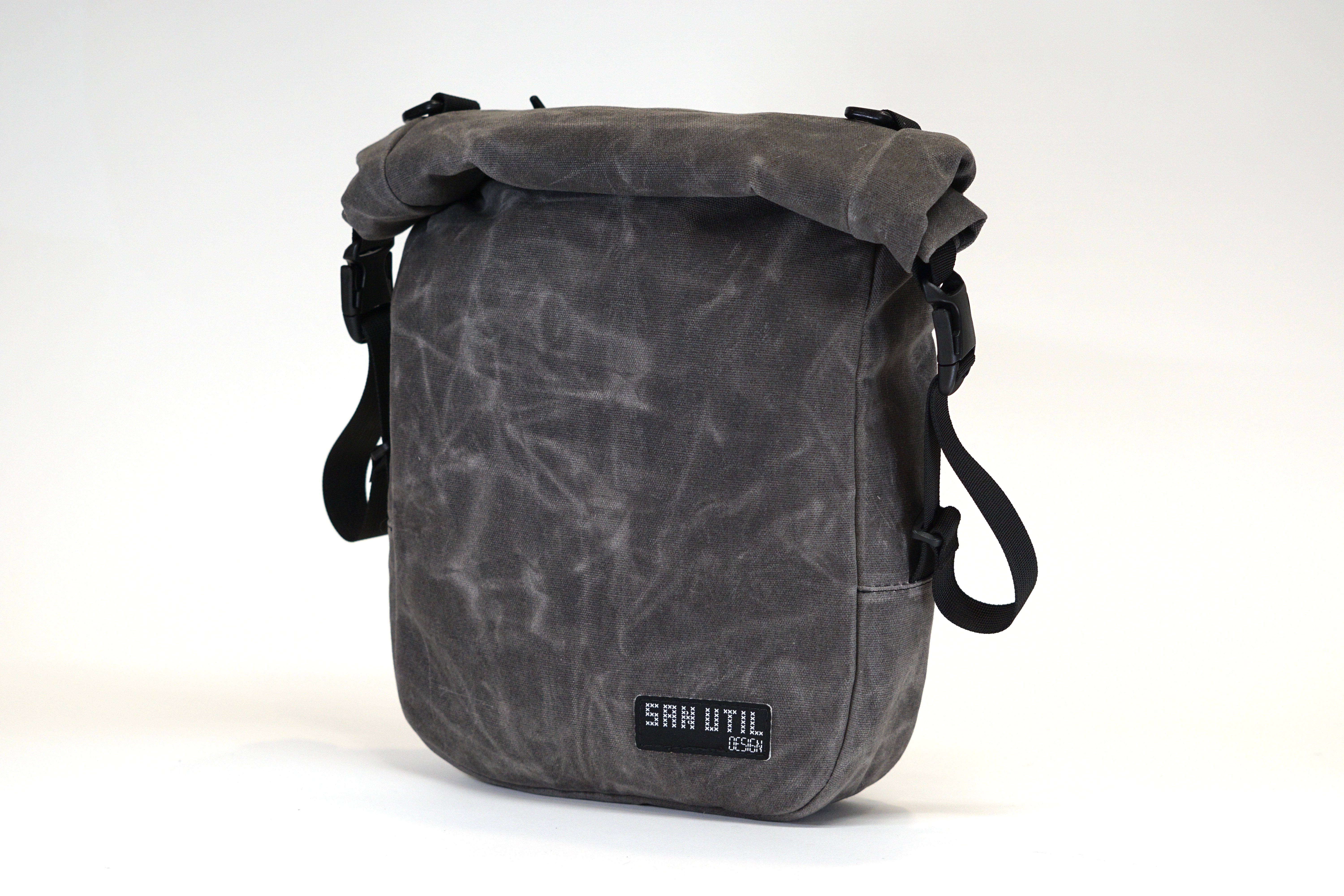Mini Pannier by San Util Design Mini Pannier Bicycle Bag by San Util Design Grey Waxed w/ Blk Webbing 57845556