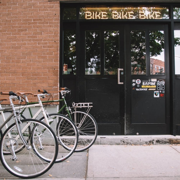 Bikes outside shop
